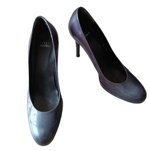 Stuart Weitzman Patent Leather Gray Iridescent Heels